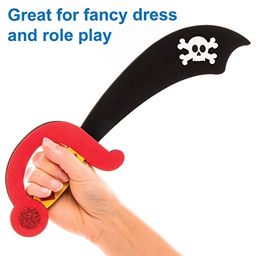 Baker Ross- Kits de espadas de pirata para decorar (Pack de 4) - Accesorios infantiles para disfraces -perfecto para premios, regalos o en fiestas pirata de cumpleaños