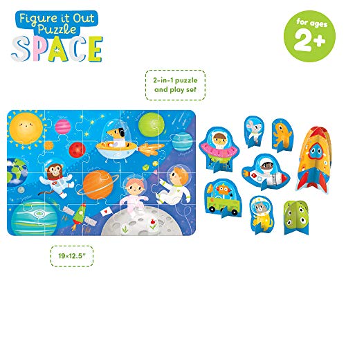 Banana Panda - Puzzle Figure It out Space - Puzzle de 20 Piezas con 8 Figuras de Juego para niños a Partir de 2 años y más
