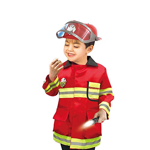 Banane Disfraz de jefe de bomberos para niños, juego de bombero, juego de bombero, regalo de bombero para niños de 3, 4, 5, 6 años realistas
