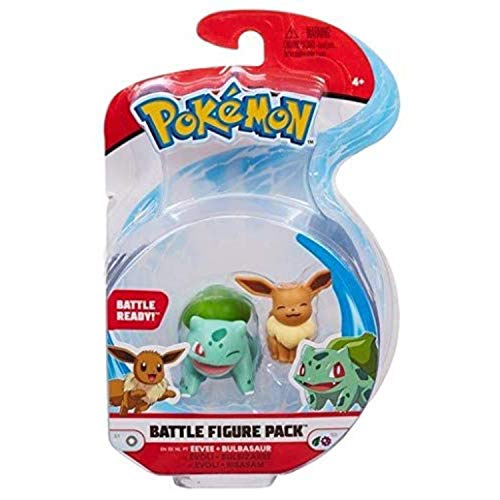 Bandai- Pokémon-Pack de 2 Figuras 3-5 cm - Bulbizarre & Evoli WT97886