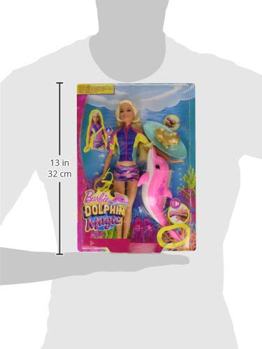 Barbie Aventura de los Delfines, muñeca con mascotas mágicas y accesorios (Mattel FBD63)