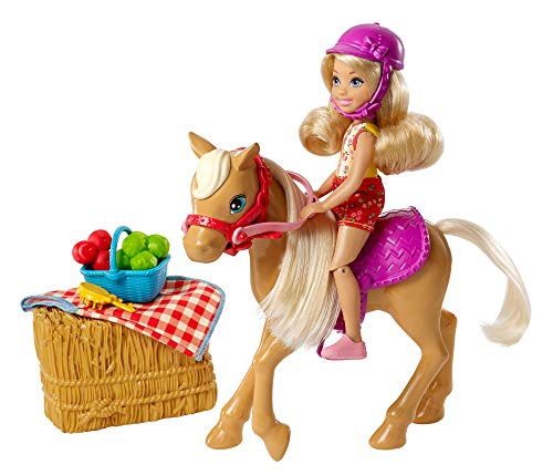 Barbie Chelsea Muñeca con poni y accesorios, juguetes + 3 años (Mattel GFF50)