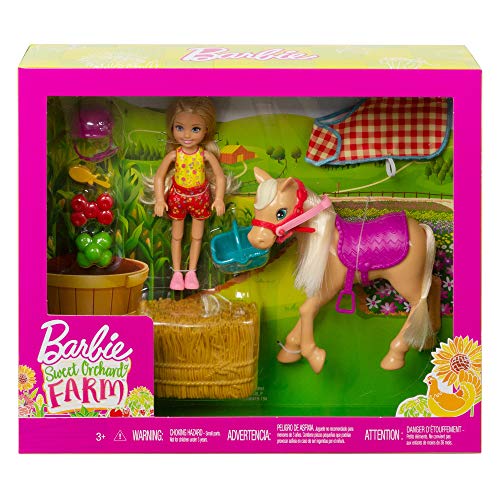 Barbie Chelsea Muñeca con poni y accesorios, juguetes + 3 años (Mattel GFF50)