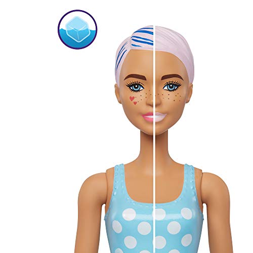 Barbie Color Reveal de la Playa a la Fiesta, muñeca que revela sus colores con agua, incluye ropa y accesorios (Mattel GPD55)