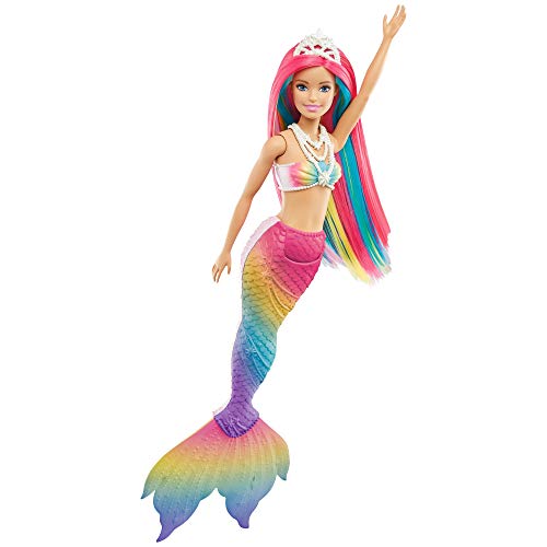 Barbie Dreamtopia Muñeca sirena arcoiris mágico, cambia de color en el agua, regalo para niñas y niños +3 años (Mattel GTF89)