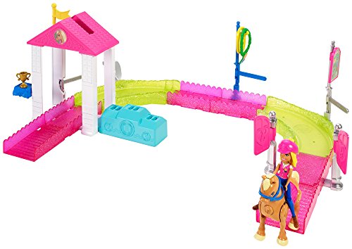 Barbie On the Go, carrera de ponis, muñeca con accesorios y caballo (Mattel FHV66)