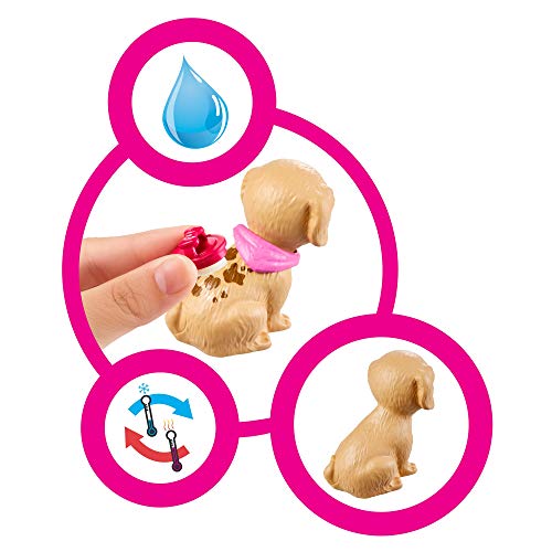 Barbie Tienda de mascotas Muñeca con establecimiento de animales y accesorios para mascotas de juguete (Mattel GRG90)