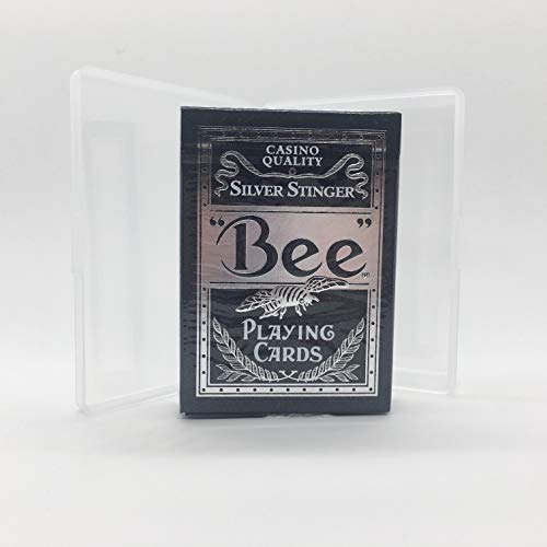 Bee Silver Stinger Juego de cartas por USPCC y funda protectora transparente para cartas