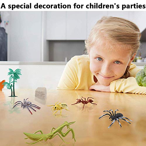 BESTZY 37pcs Insectos plástico para niños Figuras Insectos Juguetes con Pegatina Pared Colorida Mariposa para educación
