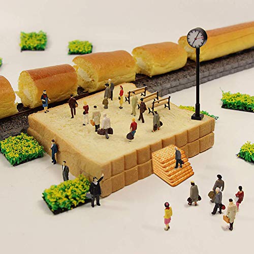 BESTZY 50pcs Mix Pintado Cifras Pasajeros Tren Modelo Personas Park Street para Maqueta Ferroviaria Trenes Scenescapes Plataforma Pasajeros Figuras Miniatura( 1:50)