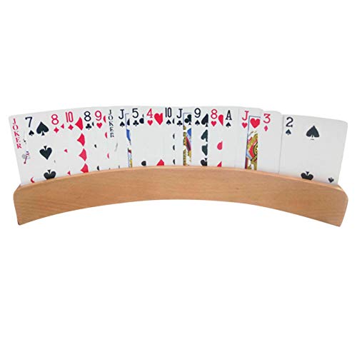 Betteros Soporte de madera para tarjetas de juego, organizador de tarjetas decorativas, bandeja para organizar tarjetas en juego, Rummy, fiesta y partido.
