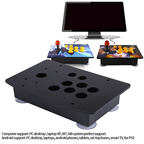 Bewinner 30 x 20 cm DIY Arcade Machine Joystick Panel Acrílico Soporta Varios Juegos Clásicos para Android PC