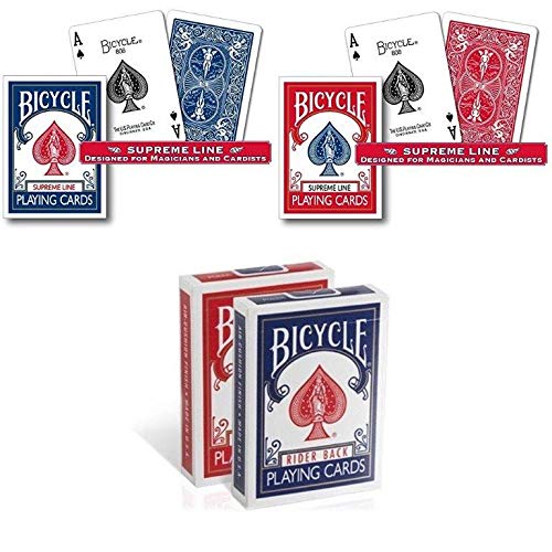 Bicycle 4 mazos de cartas: 2 Old Case + 2 Supreme Line
