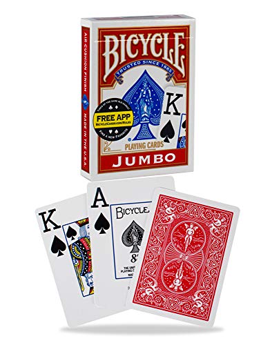 Bicycle - Baraja Poker Jumbo (Naipes Heraclio Fournier 1004380), surtido: colores aleatorios