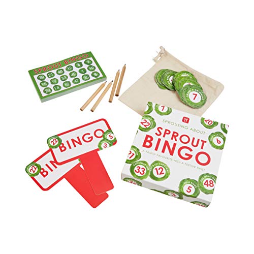 Bingo temático de brotes navideños | Divertida versión navideña del Juego Familiar Tradicional | Juegos de Mesa para niños, Adultos, Idea Actual, de Temporada, Festivos