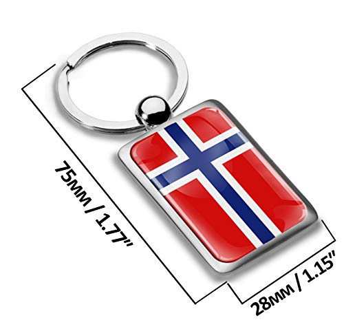 Biomar Labs® Llavero de Metal con Diseño de la Bandera de Noruega en 3D, Hombres y Mujeres, Regalo KK 234