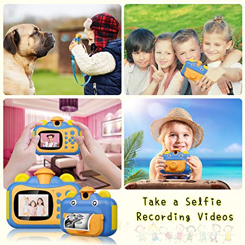 BITIWEND Cámara de Impresión para Niños, Camara Infantil Instantanea, con Cordón de Cámara, Tarjeta De 16GB, 3 Rollos de Papel, Camara Infantiles HD 1080P de 2.4 Pulgadas (Azul)
