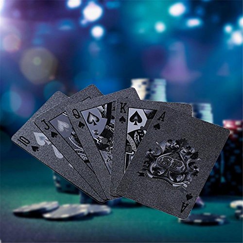 Black Matte Plastic Poker Cards ANIMAL DOMÉSTICO naipes a prueba de agua para juegos de mesa Naipes profesional del póker De plástico de alta calidad Plastic Poker Naipes mágicas juego de regalo