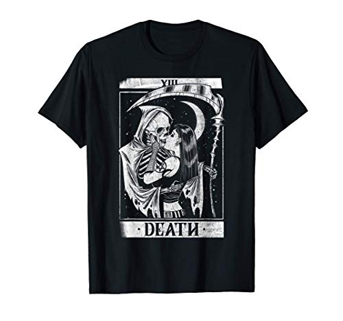 Blackcraft Vintage Death the Grim Reaper Kiss Tarot Card Camiseta