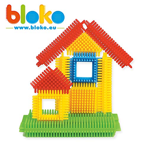 BLOKO – 503552 – Baril de 100 Placa de Juego Azul – A Partir de 12 Meses – Fabricado en Europa – Juguete de construcción