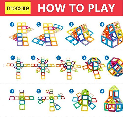 Bloques de construcción de Bloques magnéticos de 64 Piezas Juegos educativos para niños, de Morcare Construction Building Sets (76 pcs)
