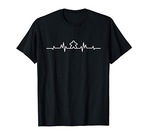 Board Game EKG Heartbeat Meeple Lover Player Figure Gift Camiseta