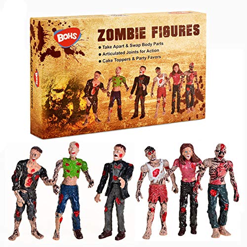 BOHS Muñecas Zombie Figuras de acción Juguetes - Modelo en Miniatura de articulaciones articuladas - 4 Pulgadas - Paquete de 6