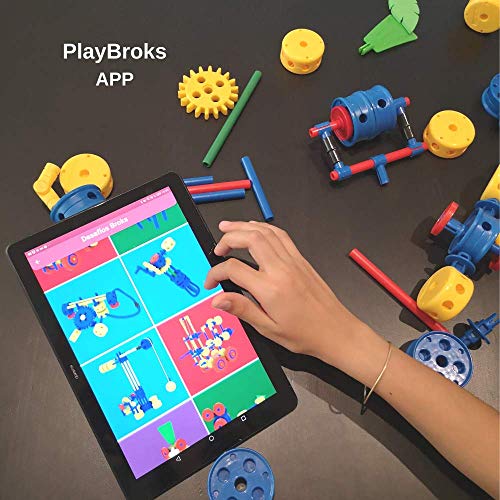 Broks - Future Land: Juego de construcción con 60 Piezas encajables para niños y niñas de 3 a 8 años - Robots y Naves
