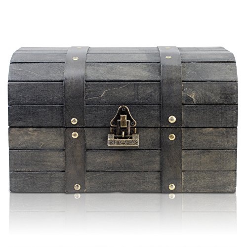 Brynnberg - Caja de Madera Cofre del Tesoro con candado Pirata de Estilo Vintage, Diseño Retro 31x20x18cm