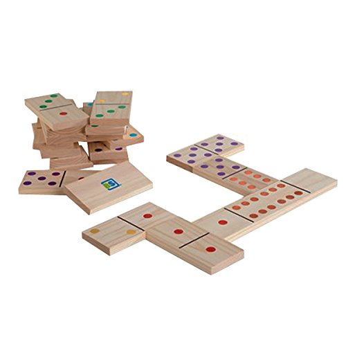 BS Toys-Domino Juego de Madera con 28 Piezas Gigantes, Color (Multi Colored) (BuitenSpeel B.V. GA278)