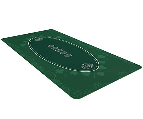 Bullets Playing Cards Tapete Cartas Poker Profesional y Juegos de Mesa 200 x 100 cm para tu Propia Mesa de póquer - Alfombra tapete Texas Holdem Antideslizante Verde Premium XXL