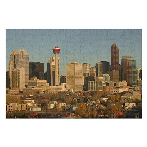 Canada, Alberta, Calgary: City Skyline from Puzzles for Adults, 500 Piece Kids Jigsaw Puzzles Game Toys Gift for Children Boys and Girls, 15" x 20"
