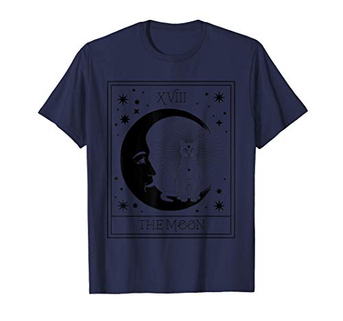 Carta del tarot Luna creciente y gráfico de gato negro Camiseta