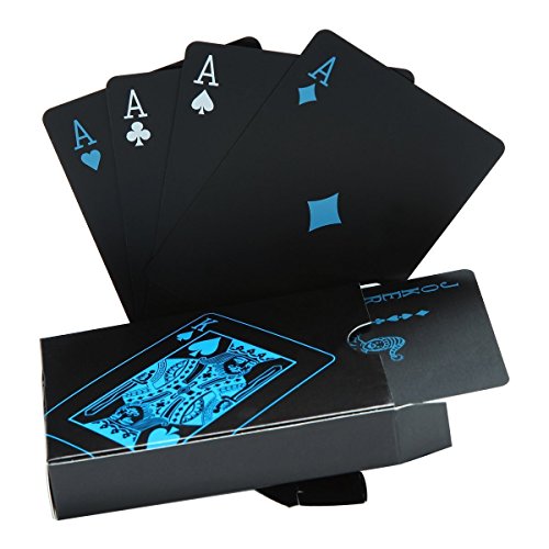 Cartas de póquer impermeables negros que juegan tarjetas de póquer profesionales tarjetas de la tarjeta de juego de juego de plástico de alta