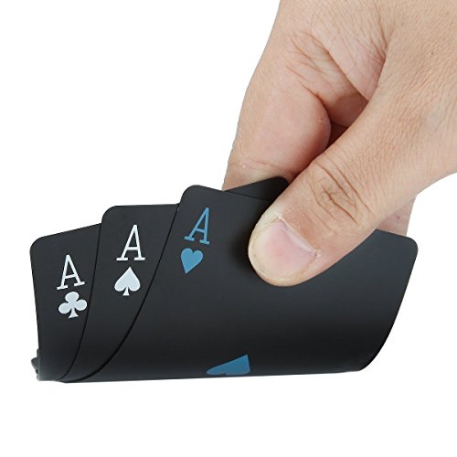 Cartas de póquer impermeables negros que juegan tarjetas de póquer profesionales tarjetas de la tarjeta de juego de juego de plástico de alta
