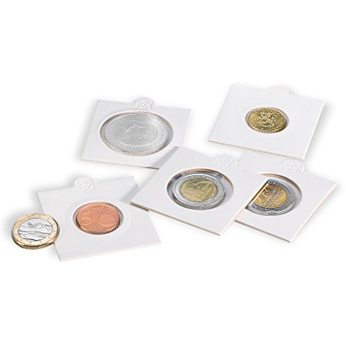 Cartones de monedas MATRIX, blanco, diámetro 22,5 mm, autoadhesivos, 100 unidades