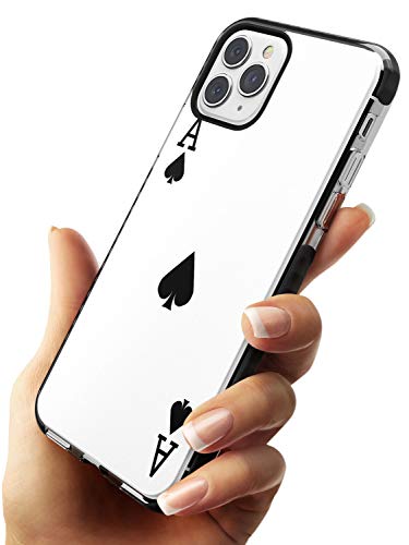 Case Warehouse Naipes: As de Picas Black Impact Funda para iPhone 11 Pro TPU Protector Ligero Phone Protectora con Póker Tarjeta Cubierta Diseño Veintiuna