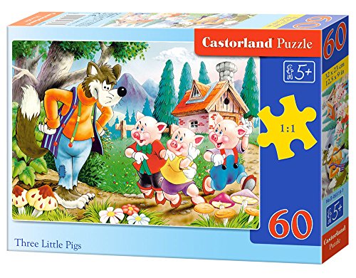 Castorland Three Little Pigs 60 pcs 60pieza(s) - Rompecabezas (Jigsaw Puzzle, Dibujos, Niños, Niño/niña, 5 año(s), Interior)