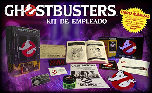Cazafantasmas - Kit de Empleado (Manual de Equipo, Parches Ghostbusters, Bote Ecto contenedor, Mapa, Placa metálica, boligrafo, etc)
