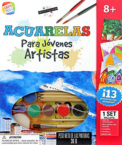 Cefa Toys Jovenes Artistas, Petit Picasso Pintura con Acuarelas, Color Blanco, Talla Única (Spice Box 572)