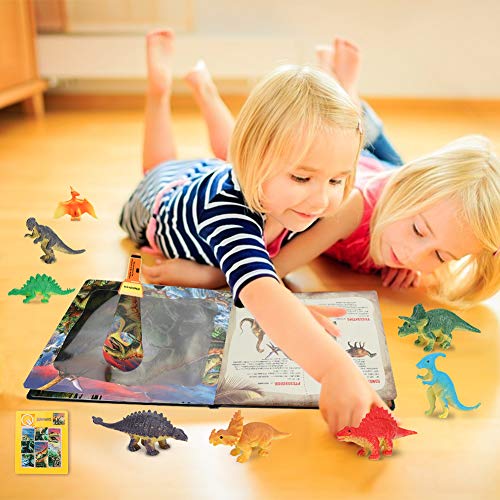 CestMall Juguetes de Dinosaurios para niños, Juego de excavación de Juego de Dinosaurios de 15 Piezas con Rompecabezas, Libro de Dinosaurios para Aprender, Juguete Educativo Preescolar con Linterna