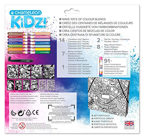 Chameleon Kidz Art Portfolio - Juego de rotuladores de tinta a base de agua (12 unidades)