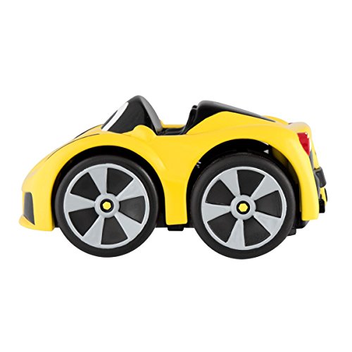 Chicco - Mini vehículo Ferrari F12 TDF Turbo Touch, con carga por retroceso, color amarillo