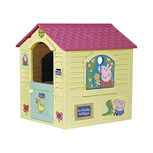Chicos Peppa Pig Casita Infantil de Exterior, Color Amarilla con tejado Rosa (La Fábrica de Juguetes 89503)