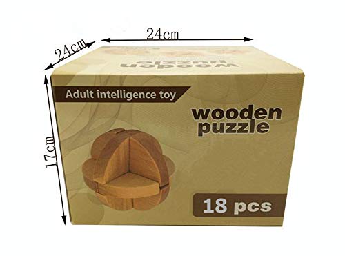 Chonor 18 Piezas 3D Rompecabezas de Madera del Enigma Juego Puzle #1 - Clásica de Cerradura de Brain Teaser Puzzle IQ Juguetes para Niños y Adultos - Idea Perfecta del Regalo y de Decoración