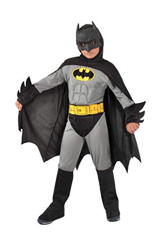 Ciao 11701.3-4 Batman - Disfraz de Dc Comics (Talla 3-4 Años) con Músculos Pectorales Acolchados, Color Gris y Negro