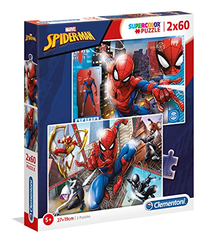 Clementoni- 2 Puzzles 60 Piezas Spider-Man, Color Multicolor. (21608.6)