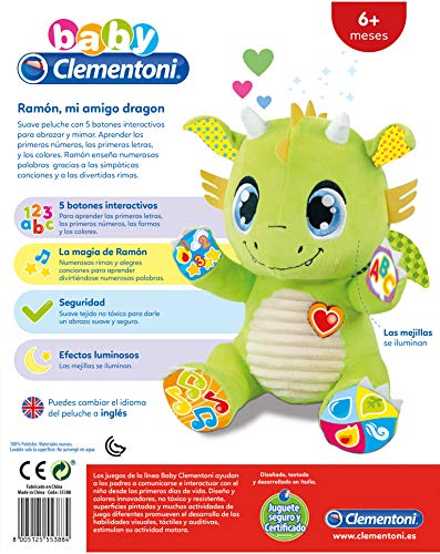Clementoni - Dragón Muñeca, Multicolor, 55388