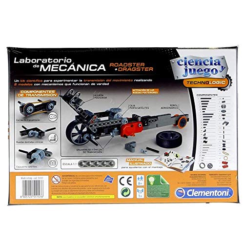 Clementoni - Laboratorio de Mecánica Juguete, Roadster + Dragster, Multicolor (55157)