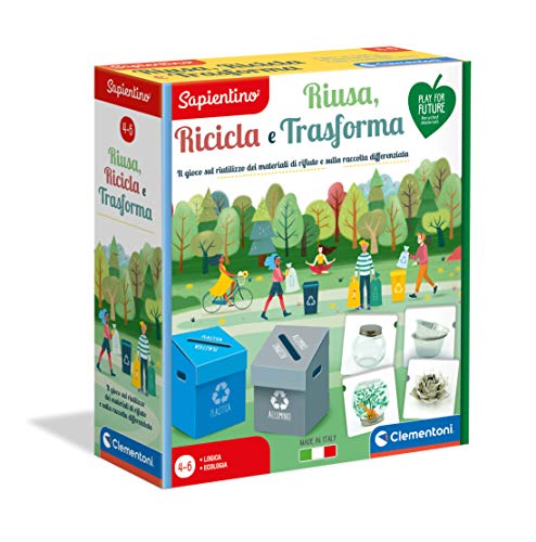 Clementoni- Sapientino - Riusa, recicla y transforma, Juego Educativo en Material 100% Reciclado - Made in Italy - Play for Future (16273)